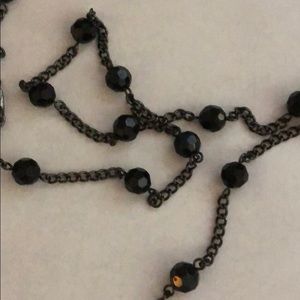 PARK LANE Long black bead necklace